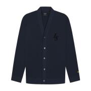 Lyle & Scott Klubbemblem Baseball Cardigan Blue, Herr