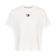 Tommy Jeans Broderad logotyp boxy fit t-shirt White, Dam