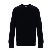 Ermenegildo Zegna Klassisk Crewneck Tröja Blue, Herr