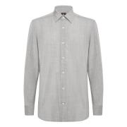 Boggi Milano Regular Fit Ullskjorta Gray, Herr