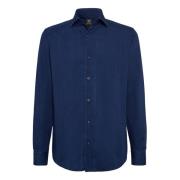 Boggi Milano Skjorta i bomullsdenim, regular fit Blue, Herr