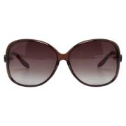 Gucci Vintage Pre-owned Plast solglasgon Brown, Dam