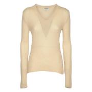 Dondup V-ringade Sweaters Beige, Dam