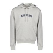 Ami Paris Logo Hoodie Höst-Vinter Kollektion 2024 Gray, Herr