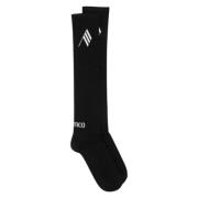 The Attico Logo Mönster Stretch Bomullsstrumpor Black, Dam