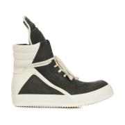 Rick Owens Läder High-Top Sneakers Green, Herr