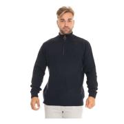 Barbour Mysig Stickad Pullover Sweater Blue, Herr