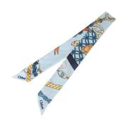 Chloé Silky Blue Sidenscarf Bandeau Multicolor, Dam