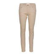 Cream Twill Jeans - Shape F Feather Gray Beige, Dam