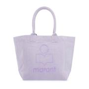 Isabel Marant Broderad Canvas Tote Bag Purple, Dam