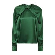 Max Mara Grön Key Blouse Rund Hals Green, Dam