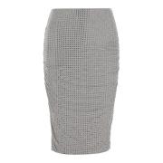 Pinko Rhinestone High Waist Gray Skirt Gray, Dam