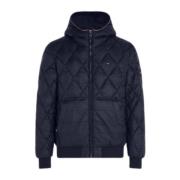 Tommy Hilfiger Quiltad Återvunnen Hoodie Jacka Blue, Herr