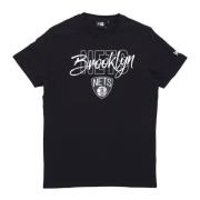 New Era Brooklyn Nets Script Tee Svart/Vit Black, Herr