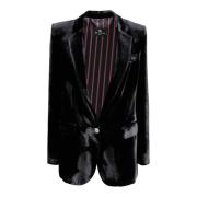 Etro Sammet Jacka med Metallknappar Black, Dam