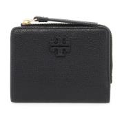 Tory Burch Dubbel Ficka Hammare Läder Plånbok Black, Dam