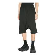 Entire Studios Bomullsfleece Drop Shorts Black, Herr