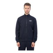 Emporio Armani EA7 Blå Bomullsträningsdräkt med Fullzip Stängning Blue...