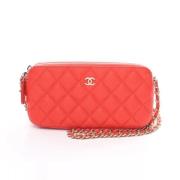 Chanel Vintage Pre-owned Tyg chanel-vskor Red, Dam