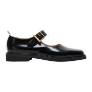 Thom Browne Borstad Läder Spänne-Skor Black, Dam