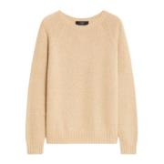 Max Mara Weekend Mjuk Alpacka Bomull Crewneck Sweater Beige, Dam