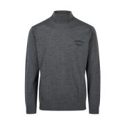 Iceberg Merino Turtleneck Tröja med Logo Gray, Herr