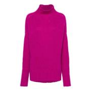 Lanvin Fuchsia Stickad Hög Hals Tröja Pink, Dam