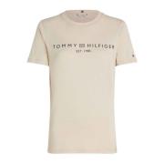 Tommy Hilfiger Dam Logo T-shirt Beige, Dam