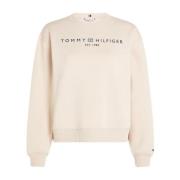 Tommy Hilfiger Modern Logo Crew Neck Sweatshirt Beige, Dam