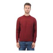 Armani Exchange Bordeaux Sweater Macrologo Präglad Tyg Red, Herr