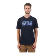 Armani Exchange Blå Bomull Rund Hals Logo T-shirt Blue, Herr