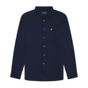 Lyle & Scott Korg Väv Skjorta Blue, Herr