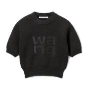 Alexander Wang Svart kortärmad tröja med unik staplad design Black, Da...