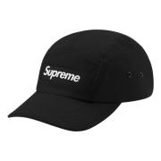 Supreme Svart Logo Camp Cap Begränsad Upplaga Black, Unisex