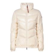 Moncler Vadderad vit jacka med hög krage White, Dam