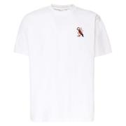 JW Anderson Vit Bomullst-shirt med Puffin Logo White, Herr