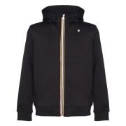 K-Way Svart dragkedja huva sweatshirt jacka Black, Herr