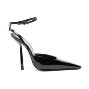 Saint Laurent Elegant Svart Läder Pumps Black, Dam