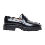 Maison Margiela Loafers i borstat läder med kluven tå Black, Dam