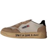 Autry Vintage Stil Vita och Beige Sneakers Beige, Herr