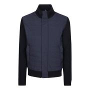 Herno Ribbed Cuff Bomber Sweater Blue, Herr