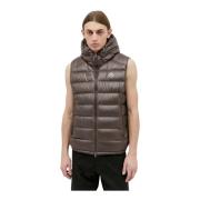 Moncler Quiltad Down Gilet med Justerbar Huva Brown, Herr