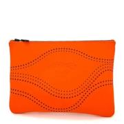 Hermès Vintage Pre-owned Canvas kuvertvskor Orange, Dam