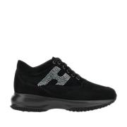 Hogan Svarta Sneakers med Rhinestone Detalj Black, Dam