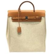 Hermès Vintage Pre-owned Canvas ryggsckar Beige, Dam