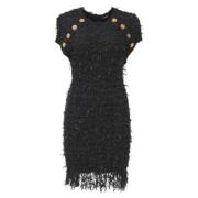 Balmain Pre-owned Pre-owned Polyester klnningar Black, Dam