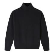 A.p.c. Svart Merinoull Halsdukströja Black, Dam