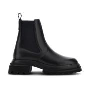 Hogan Svarta Läder Ankelboots Black, Dam