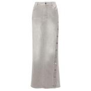 Ermanno Scervino Stilig Denimkjol med Distressed Detaljer Gray, Dam