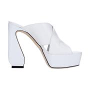 Sergio Rossi Eleganta Mules med Unik Stil White, Dam